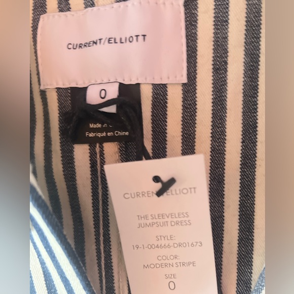 CURRENT ELLIOTT NWT DENIM THE SLEEVELESS JUMPSUIT MINI STRIPED DRESS - Picture 10 of 10